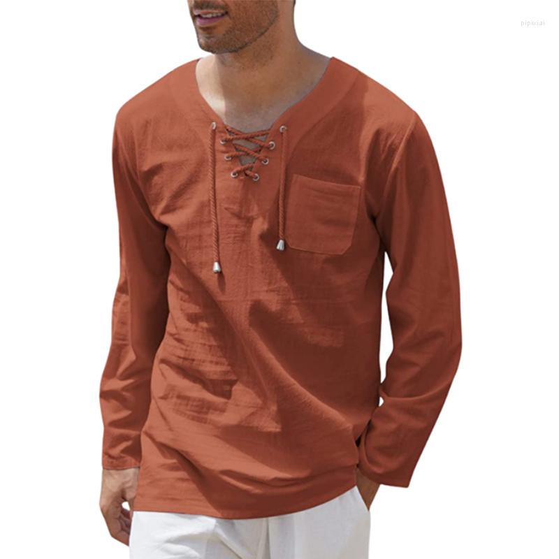Men' Casual Shirts Vintage Tie-up V Neck Solid Cotton Linen Shirt Men' Clothes Spring Loose Long Sleeve Tops Leisure Drawstring, 04 dark blue
Men' Casual Shirts Vintage Tie-up V Neck Solid Cotton Linen Shirt Men' Clothes Spring Loose Long Sleeve Tops Leisure Drawstring, 04 dark blue