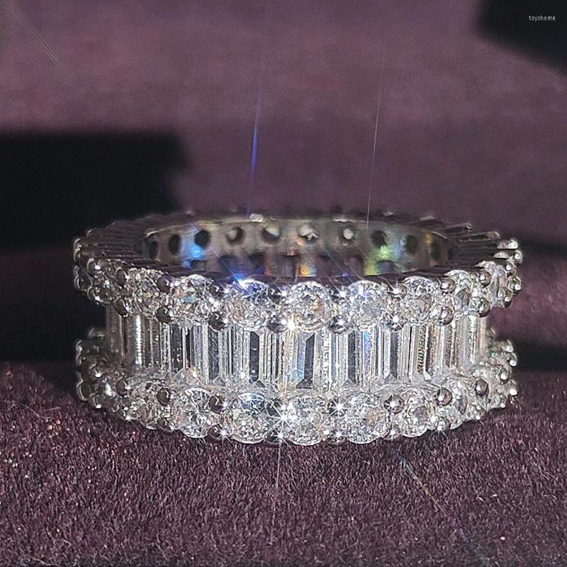 Cluster Rings Luxury 925 Sterling Silver Baguette Cut Zirconia Eternity Band Ring For Women Wedding Valentine's Day Gift Finger Jewelry
Cluster Rings Luxury 925 Sterling Silver Baguette Cut Zirconia Eternity Band Ring For Women Wedding Valentine's Day Gift Finger Jewelry