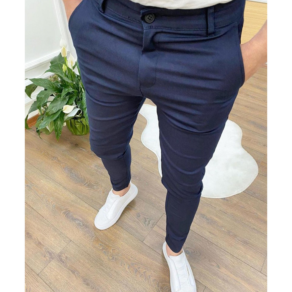 Men's Pants High Elastic Cotton Textured Tapered Slim Trousers Stop Looking At My Dick Sweatpants Street Wear Pants For Male 230512