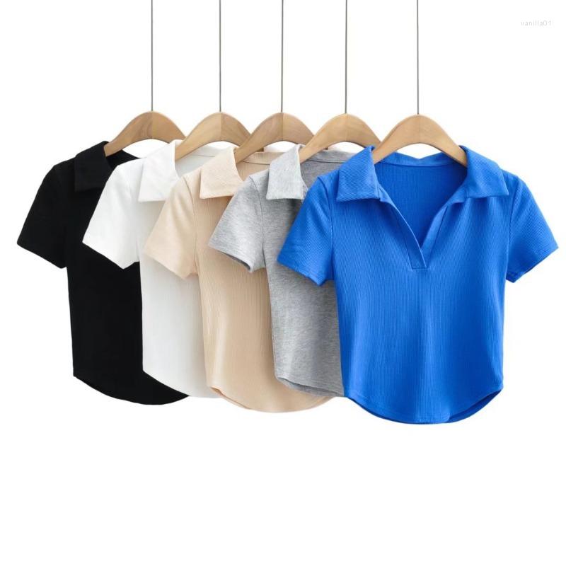 Women' T Shirts 2023 Summer Pullover POLO Collar Curved Bottom Solid Short Sleeve Slim Fit Women' T-shirt Top Wholesale, Black
Women' T Shirts 2023 Summer Pullover POLO Collar Curved Bottom Solid Short Sleeve Slim Fit Women' T-shirt Top Wholesale, Black