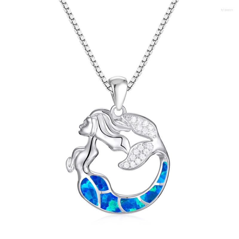 Pendant Necklaces Blue White Opal Mermaid Necklace Daughter Of The Sea Boho Gold Silver Color Chain For Women Accessory
Pendant Necklaces Blue White Opal Mermaid Necklace Daughter Of The Sea Boho Gold Silver Color Chain For Women Accessory