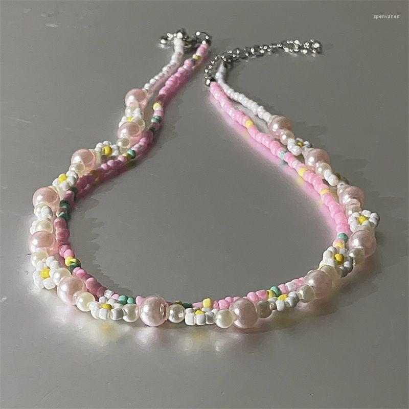 Chains Fashionable And Personalized Sweet Pink Pearl Daisy Beaded Necklace Unisex Double Layer Sweater Chain Banquet Jewelry Gift
Chains Fashionable And Personalized Sweet Pink Pearl Daisy Beaded Necklace Unisex Double Layer Sweater Chain Banquet Jewelry Gift