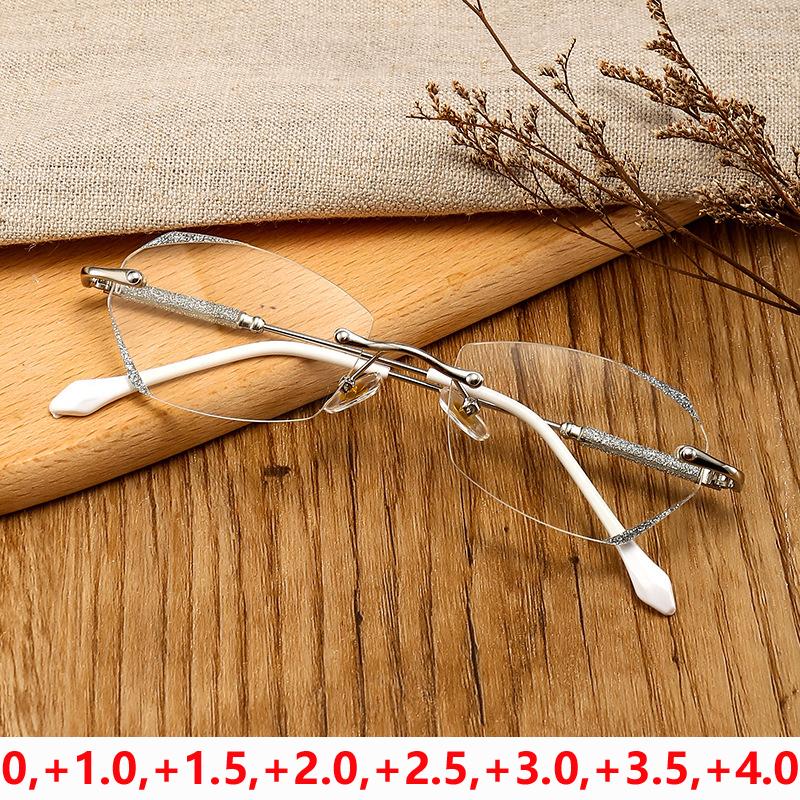 Sunglasses Women Reading Glasses Rimless Diamond Cut Frame Anti Blue Light Presbyopia Eyeglasses Finished Optical Eyewear Diopter 0 To 4.0
Sunglasses Women Reading Glasses Rimless Diamond Cut Frame Anti Blue Light Presbyopia Eyeglasses Finished Optical Eyewear Diopter 0 To 4.0
