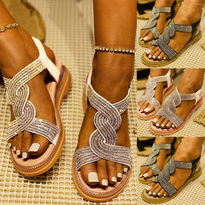 Sandals Women's Elastic Belt Diamond Wedge Heel Bohemian Beach Shoes Roman For Women, Beige
Sandals Women's Elastic Belt Diamond Wedge Heel Bohemian Beach Shoes Roman For Women, Beige