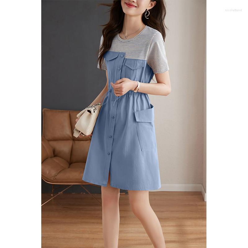 Party Dresses Iry Elegent Woman Women Of Fund 2023 Summer Holiday Two Pieces Salt Is A Draw String Splicing With Short Sleeves Dress, Blue
Party Dresses Iry Elegent Woman Women Of Fund 2023 Summer Holiday Two Pieces Salt Is A Draw String Splicing With Short Sleeves Dress, Blue