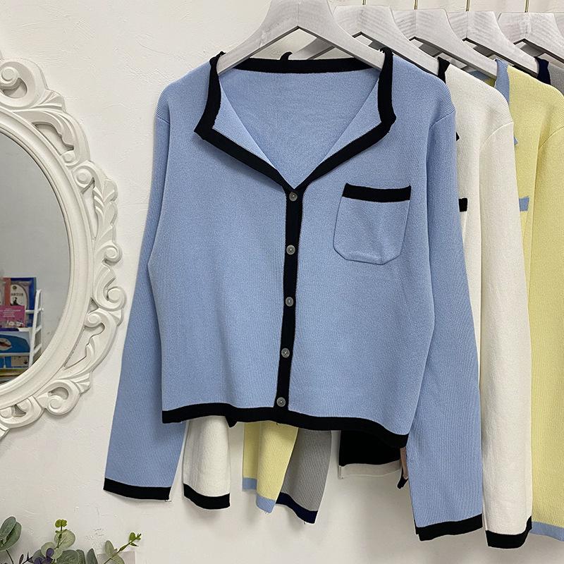 Women's Knits Spring Women Tops Fashion Turn Down Collar Single Breasted Thin Cardigan Long SLeeve Loose Casual Sase Knitted Sweater, White
Women's Knits Spring Women Tops Fashion Turn Down Collar Single Breasted Thin Cardigan Long SLeeve Loose Casual Sase Knitted Sweater, White