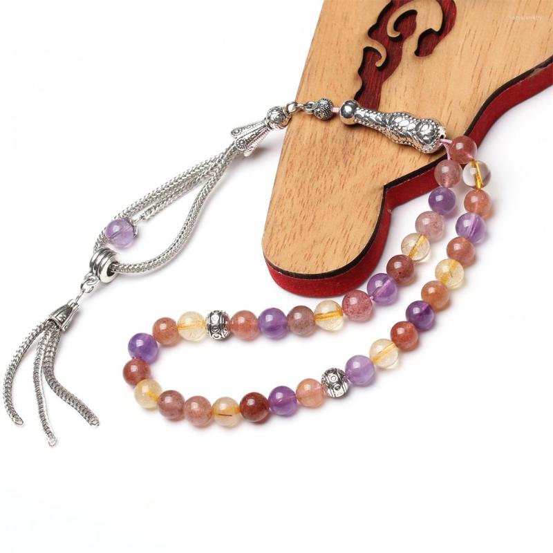 Strand Colored Quartz Tasbih Natural Stone Women Bracelets Gift Eid Misbaha Muslim Accessories Prayer Beads 33 Tesbih Subha
Strand Colored Quartz Tasbih Natural Stone Women Bracelets Gift Eid Misbaha Muslim Accessories Prayer Beads 33 Tesbih Subha