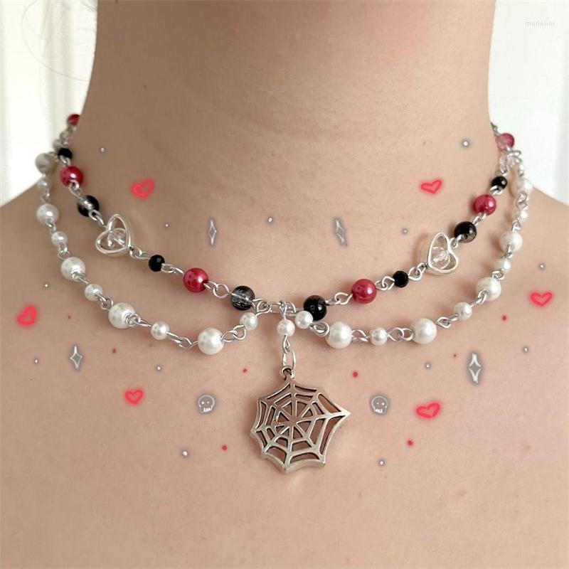 Choker Handmade Red And Black Glass Pearl Beads Crackle Rosary Style Necklace -double Layer With Spiderweb Pendant
Choker Handmade Red And Black Glass Pearl Beads Crackle Rosary Style Necklace -double Layer With Spiderweb Pendant