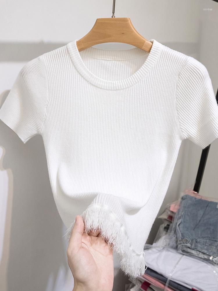 Women's Sweaters 2023 Fashion Tassel Women Pullover Tops Summer Knitted O-neck Short Sleeve Sweater Female Cuaual Solid Slim Bodycon, Black
Women's Sweaters 2023 Fashion Tassel Women Pullover Tops Summer Knitted O-neck Short Sleeve Sweater Female Cuaual Solid Slim Bodycon, Black
