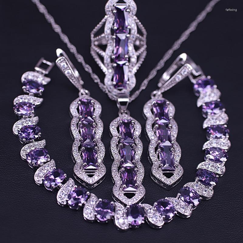 Necklace Earrings Set Geometric Square Jewelry Purple Crystal Earring Ring Bracelet For Women Shiny Bridal, Picture shown
Necklace Earrings Set Geometric Square Jewelry Purple Crystal Earring Ring Bracelet For Women Shiny Bridal, Picture shown