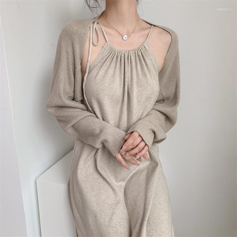 Work Dresses Elegant Knitted Long Dress 2 Piece Set Women Autumn Winter Spring Office Lady Chic Club Party Halter Sets Sweater, Beige
Work Dresses Elegant Knitted Long Dress 2 Piece Set Women Autumn Winter Spring Office Lady Chic Club Party Halter Sets Sweater, Beige