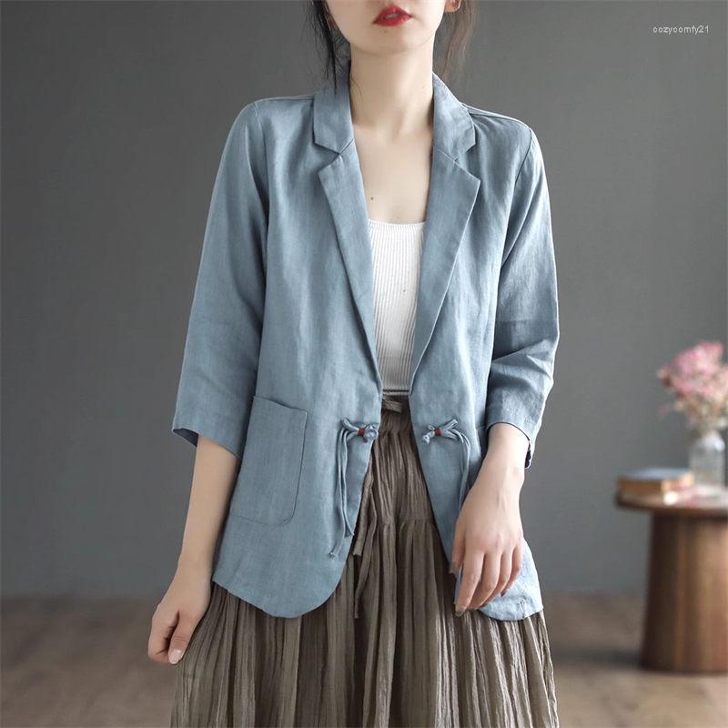 Women's Suits 2023 Art Retro Tassel Suit Coat Summer Solid Color Three-Quarter Sleeve Cotton Linen Casual Loose Short Women's Top Z1314, Blue
Women's Suits 2023 Art Retro Tassel Suit Coat Summer Solid Color Three-Quarter Sleeve Cotton Linen Casual Loose Short Women's Top Z1314, Blue