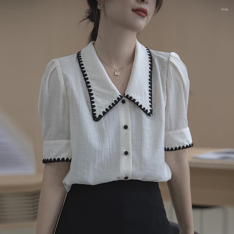 Women' Blouses Solid Color Office Lady Chiffon Shirts 2023 Spring Summer Short Sleeve Womans Blouse Elegant Tops Blusa Mujer, Beige
Women' Blouses Solid Color Office Lady Chiffon Shirts 2023 Spring Summer Short Sleeve Womans Blouse Elegant Tops Blusa Mujer, Beige