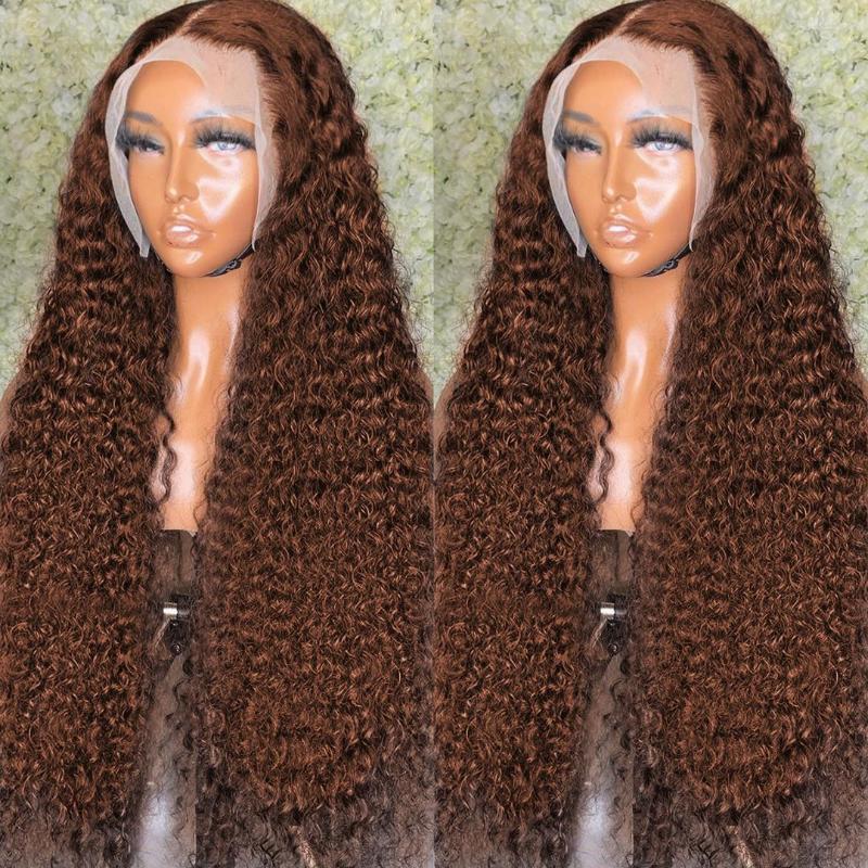 13x4 Chocolate Brown Deep Wave Lace Frontal Wig Transparent Front Human Hair Colored Curly Wigs For Women, Picture shown
13x4 Chocolate Brown Deep Wave Lace Frontal Wig Transparent Front Human Hair Colored Curly Wigs For Women, Picture shown
