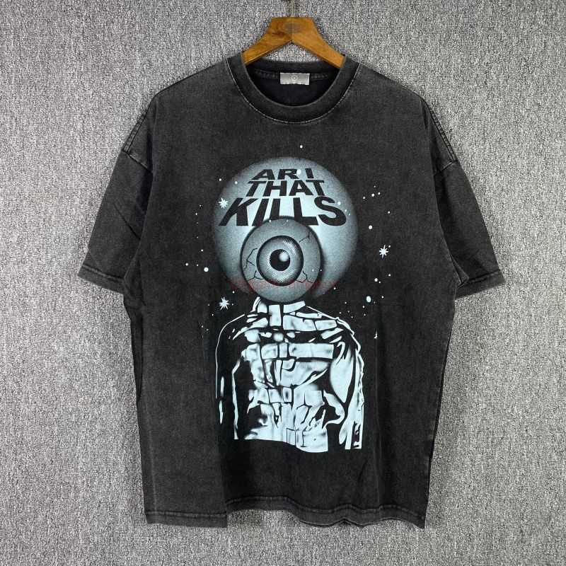 Designer Fashion Clothing Tees Tshirt Galleryes Depts Eyeball Hot Silver Lettered Print Washed Old American High Street Loose Round Neck Short Sleeve Tshirt Tops fo, Black
Designer Fashion Clothing Tees Tshirt Galleryes Depts Eyeball Hot Silver Lettered Print Washed Old American High Street Loose Round Neck Short Sleeve Tshirt Tops fo, Black