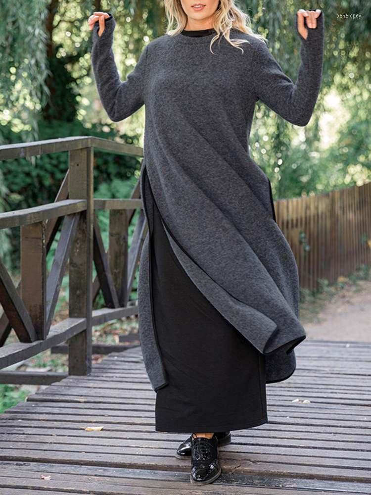 Casual Dresses VONDA Vintage Women Sundress 2023 Autumn Long Pullover Sweatshirt Thin Solid Split Loose Midi Vestidos Oversized, Dark grey
Casual Dresses VONDA Vintage Women Sundress 2023 Autumn Long Pullover Sweatshirt Thin Solid Split Loose Midi Vestidos Oversized, Dark grey