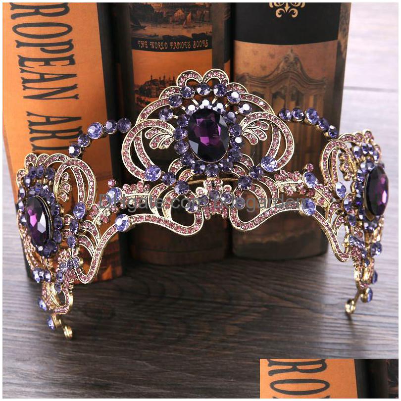 Hair Jewelry Baroque Purple Crystal Beauty Princess Crown Tiaras Magnificent Diadem For Bride Hairbands Accessories Drop Del Dhmnz
Hair Jewelry Baroque Purple Crystal Beauty Princess Crown Tiaras Magnificent Diadem For Bride Hairbands Accessories Drop Del Dhmnz
