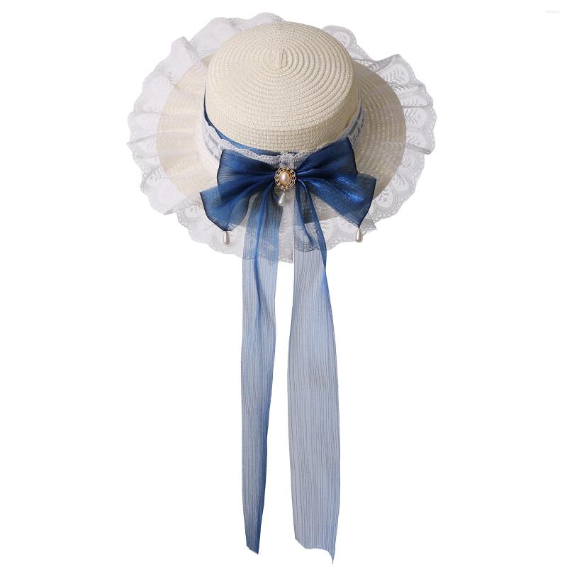 Wide Brim Hats Summer Straw Girls Women Kawaii Lolita Sun Hat Sweet Lace Mori Girl Beach Japanese Bow Ribbon Flat Headwear, White
Wide Brim Hats Summer Straw Girls Women Kawaii Lolita Sun Hat Sweet Lace Mori Girl Beach Japanese Bow Ribbon Flat Headwear, White