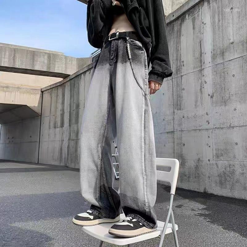 Men's Jeans Gradient Vintage Y2k Baggy Pants Loose Wide Leg Oversize Man Full-length Trousers Streetwear With Chain 2023, Black
Men's Jeans Gradient Vintage Y2k Baggy Pants Loose Wide Leg Oversize Man Full-length Trousers Streetwear With Chain 2023, Black