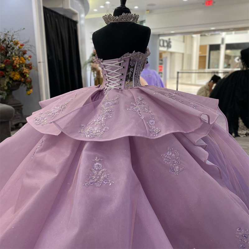 Quinceanera Purple Princess Dresses Sexy Sweetheart Ball Gown Sweet 16 Long Train Vestidos 15 Anos Custom Made Pageant Miss