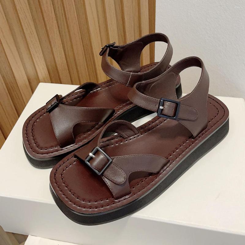 Sandals 2023 Est Spring Summer Beach Thick Bottom Genuine Leather Women Shoes Solid Color Buckle Decor Comfort Trendy Concise, Picture shown
Sandals 2023 Est Spring Summer Beach Thick Bottom Genuine Leather Women Shoes Solid Color Buckle Decor Comfort Trendy Concise, Picture shown
