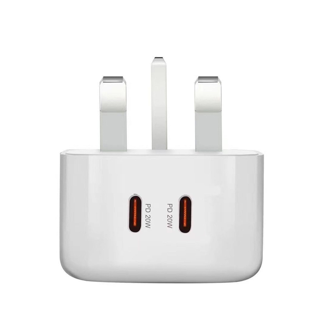 40W Dual PD USB C Wall Charger Eu US Uk Type c Power Adapter Fast Quick Charging Plugs For Iphone 12 13 14 15 Pro Max Samsung HTC