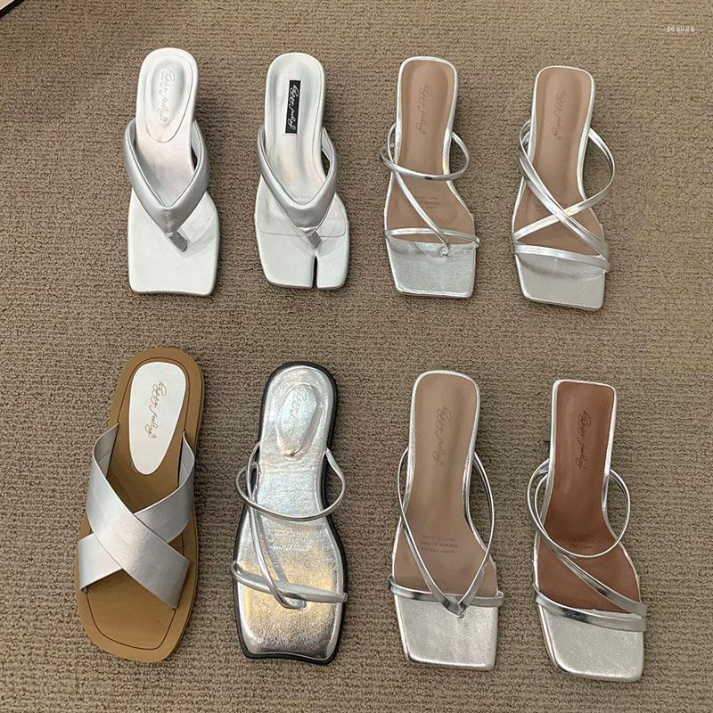 Slippers 2023 Summer Women Sliver Slipper Fashion Narrow Band Gladiator Sandals Square Low Heel Ladies Slides Outdoor Beach, Sliver1
Slippers 2023 Summer Women Sliver Slipper Fashion Narrow Band Gladiator Sandals Square Low Heel Ladies Slides Outdoor Beach, Sliver1