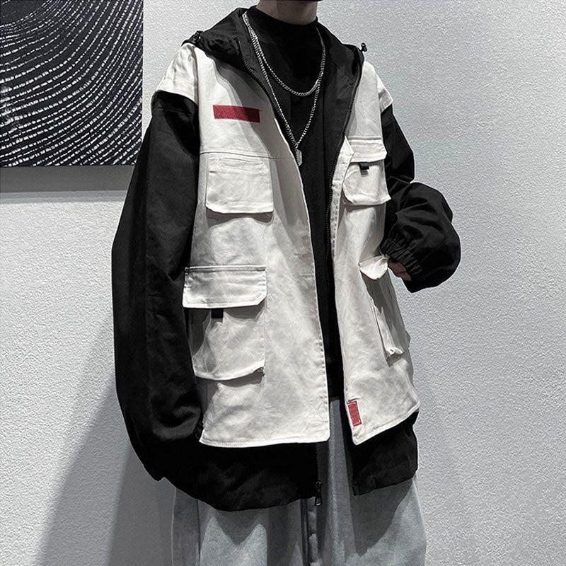 Men's Jackets 2023 Spring Techwear Jacket Men Hip Hop Korean Trend Handsome Versatile Streetwear Top Oversize Contrast Color Punk Cargo Bomb, Black
Men's Jackets 2023 Spring Techwear Jacket Men Hip Hop Korean Trend Handsome Versatile Streetwear Top Oversize Contrast Color Punk Cargo Bomb, Black