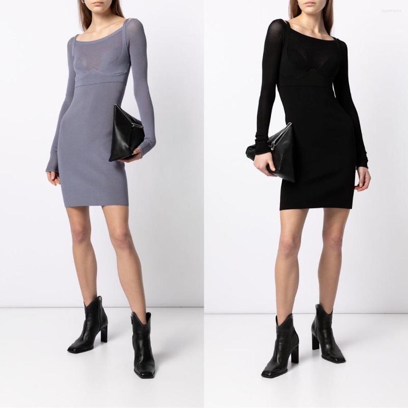 Casual Dresses Women Mesh Knitted Patchwork Mini Dress Long Sleeve Bodycon Short, Black
Casual Dresses Women Mesh Knitted Patchwork Mini Dress Long Sleeve Bodycon Short, Black