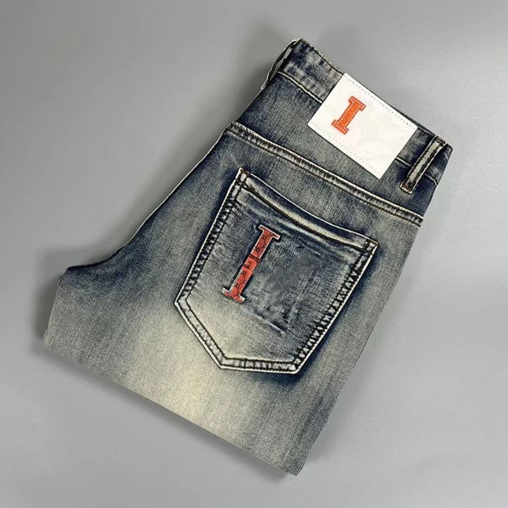 Designer luxury men's jeans gray wash embroidery simple jeans elastic wear-resistant fabric youth casual pants
Designer luxury men's jeans gray wash embroidery simple jeans elastic wear-resistant fabric youth casual pants