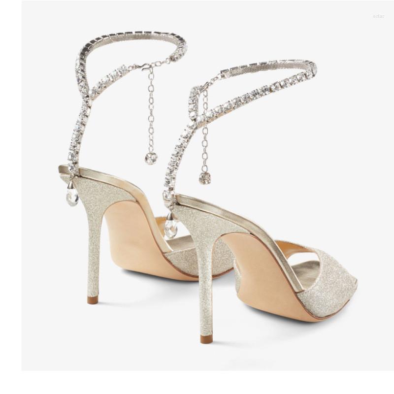 Sandals Summer Rhinestone Chains Ankle Strap Women High Hees Sexy Crystal Heels Peep Toe Pumps Wedding Party Shoes, Black
Sandals Summer Rhinestone Chains Ankle Strap Women High Hees Sexy Crystal Heels Peep Toe Pumps Wedding Party Shoes, Black