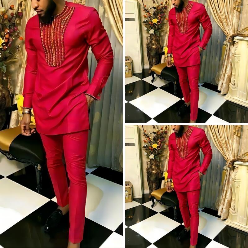 Men's Tracksuits Spring Autumn Striped Print Festive Banquet National Wind Dashik Casual Comfort Noble Elegant Long-Sleeved Shirt Two-Piece, Red
Men's Tracksuits Spring Autumn Striped Print Festive Banquet National Wind Dashik Casual Comfort Noble Elegant Long-Sleeved Shirt Two-Piece, Red