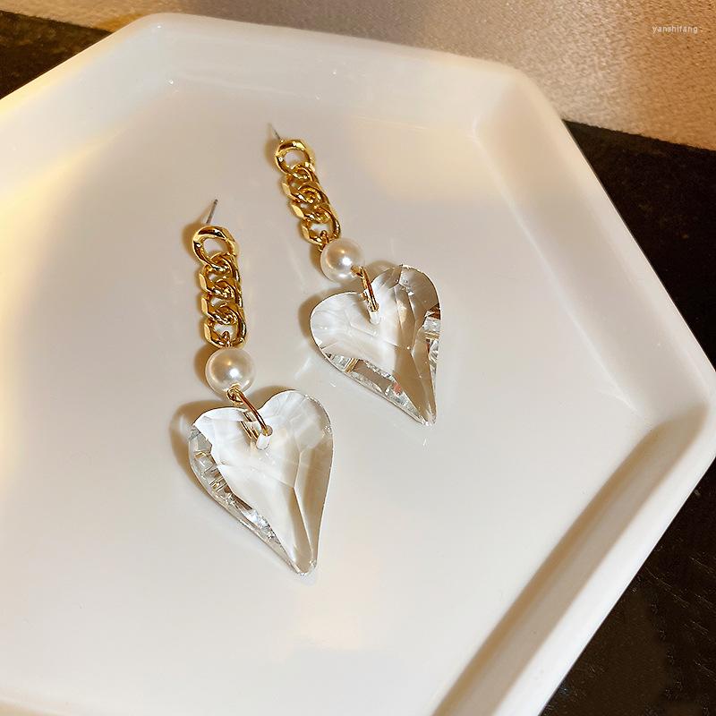 Dangle Earrings Fashion Korean Clear Acrylic Heart Drops Gold Color Chains Long For Women Party Accessories Gifts Pendientes BY25
Dangle Earrings Fashion Korean Clear Acrylic Heart Drops Gold Color Chains Long For Women Party Accessories Gifts Pendientes BY25