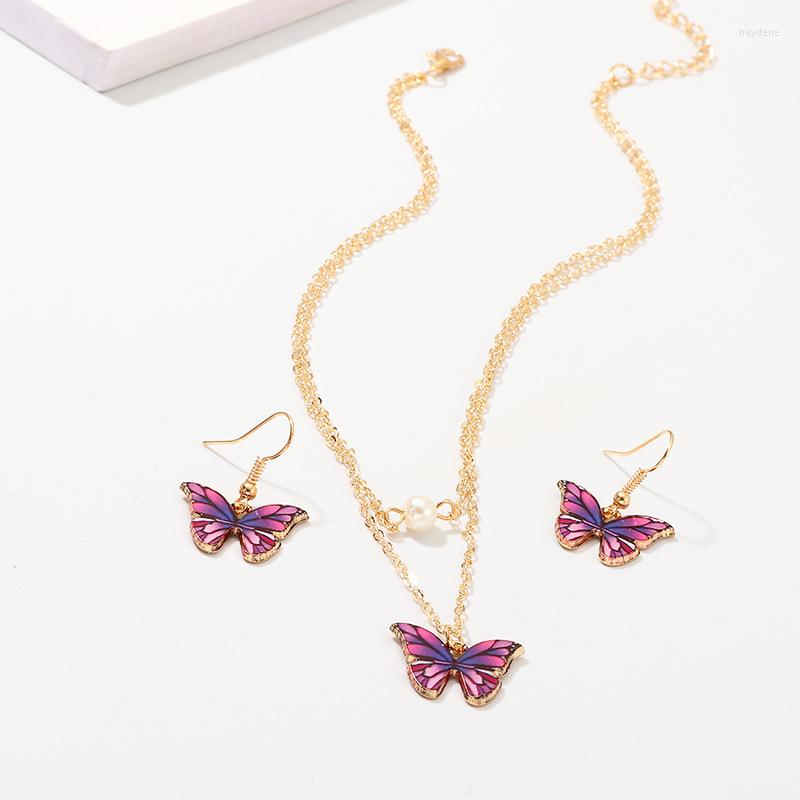Chains Multilayer Gold Color Earring Necklaces Set With Pearl Butterfly Neclaces For Women Young Girls Party Necklace Jewelry Gifts
Chains Multilayer Gold Color Earring Necklaces Set With Pearl Butterfly Neclaces For Women Young Girls Party Necklace Jewelry Gifts