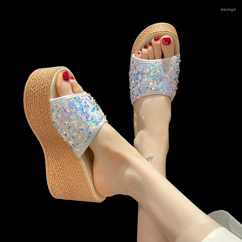 Slippers Women's With Thick Soles Fashion Bling Platform Sandals Wedges Ladies Casual Slip-on Summer Party Shoes
Slippers Women's With Thick Soles Fashion Bling Platform Sandals Wedges Ladies Casual Slip-on Summer Party Shoes