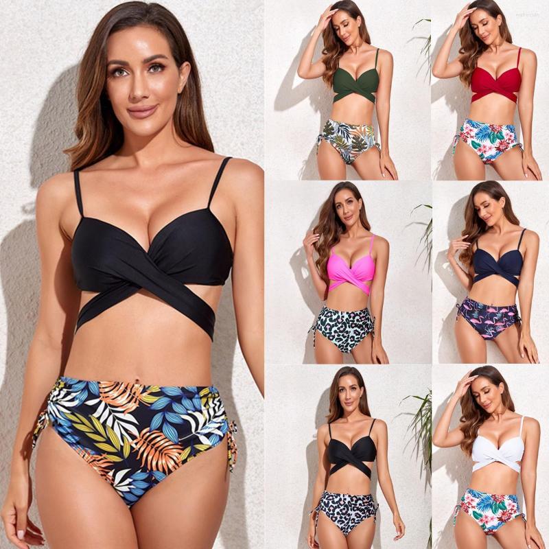 Women' Swimwear Summer XL Plus Size Bikini Swimsuit Front Cross Lace Up Two Piece Leopard Floral Bathing Suit, Black
Women' Swimwear Summer XL Plus Size Bikini Swimsuit Front Cross Lace Up Two Piece Leopard Floral Bathing Suit, Black