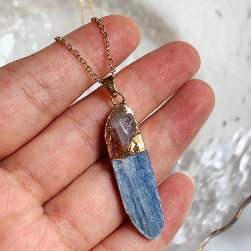 Pendant Necklaces Healing Natural Blue Kyanite Stone For Women Irregular Wand Rock Mineral Quartz Crystal Pendulum Choker
Pendant Necklaces Healing Natural Blue Kyanite Stone For Women Irregular Wand Rock Mineral Quartz Crystal Pendulum Choker