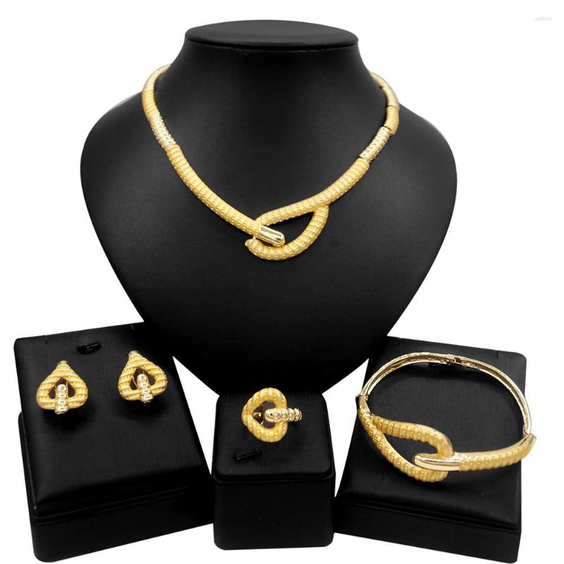 Necklace Earrings Set Simple Fashion 18K Gold Plated Women Jewelry Luxury Party Ring Bracelet Irregular Accessory Gifts Yll, Picture shown
Necklace Earrings Set Simple Fashion 18K Gold Plated Women Jewelry Luxury Party Ring Bracelet Irregular Accessory Gifts Yll, Picture shown