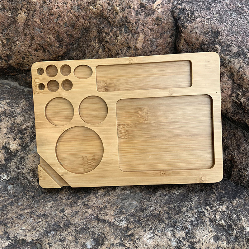 Wood Rolling Tray Household Smoking Accessories With Groove Exquisite Square Tobacco Roll Trays Cigarette Smoke