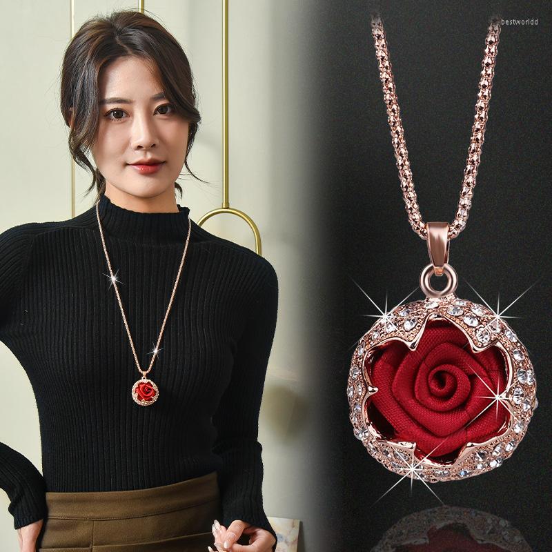 Pendant Necklaces 2023 Cloth Rose Flower Sweater Chain Crystal Gold Color Long Necklace Jewelry Gift
Pendant Necklaces 2023 Cloth Rose Flower Sweater Chain Crystal Gold Color Long Necklace Jewelry Gift
