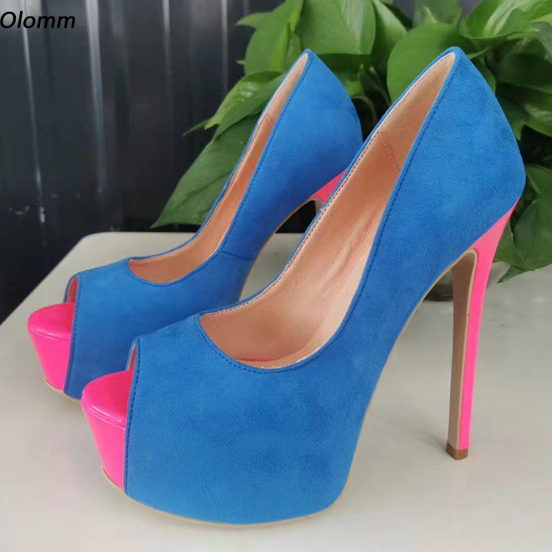 Olomm Women Spring Pumps Suede Sexy Stiletto Heels Peep Toe Gorgeous Sky Blue Grey Fuchsia Night Club Shoes Ladies US Size 5-20
Olomm Women Spring Pumps Suede Sexy Stiletto Heels Peep Toe Gorgeous Sky Blue Grey Fuchsia Night Club Shoes Ladies US Size 5-20