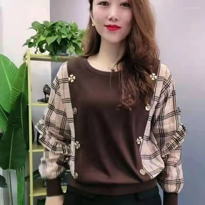 Women's Blouses Spring Round Neck Button Sitching Bottoming Shirt Loose Temperament Fashion All-match Long-sleeved Top DD2209, Black
Women's Blouses Spring Round Neck Button Sitching Bottoming Shirt Loose Temperament Fashion All-match Long-sleeved Top DD2209, Black