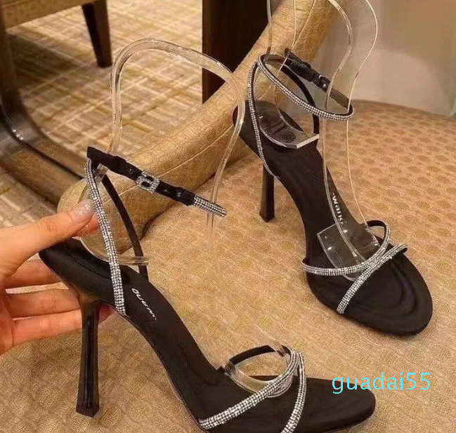 Sandals Summer Women Crystal-embellished Sexy Ankle Strap 100mm Stiletto Heels Gladiator Sandalias Ladies Open Toe Party Shoes, Black 9cm
Sandals Summer Women Crystal-embellished Sexy Ankle Strap 100mm Stiletto Heels Gladiator Sandalias Ladies Open Toe Party Shoes, Black 9cm