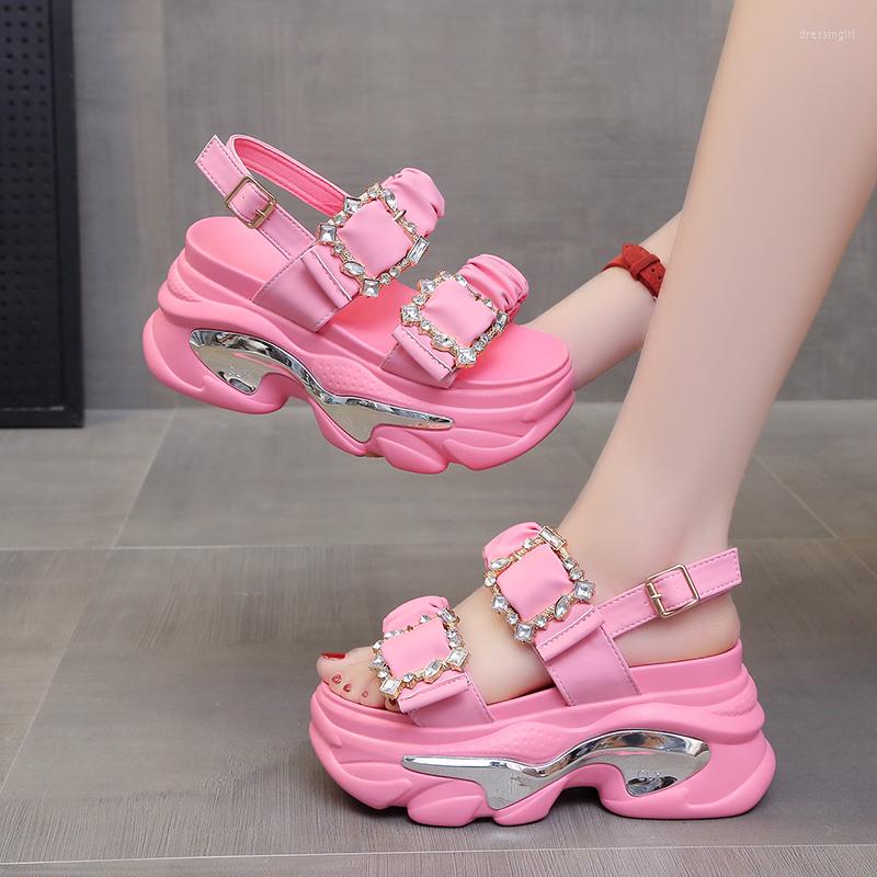 Sandals 2023 Outside Chunky Beach Casual Slides Woman Summer High Platform Women Buckle 9CM Wedges Bling Shoes Fashion, Pink 1
Sandals 2023 Outside Chunky Beach Casual Slides Woman Summer High Platform Women Buckle 9CM Wedges Bling Shoes Fashion, Pink 1