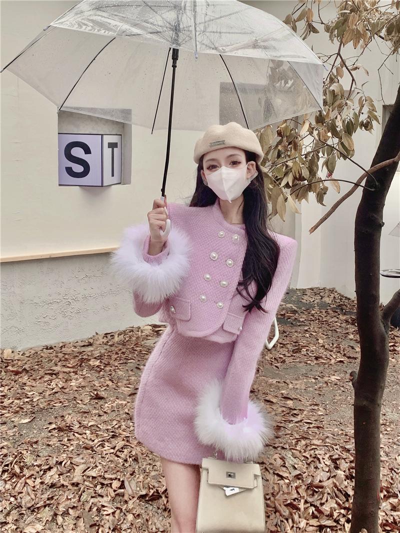 Work Dresses Sweet Girl Suit Detachable Fur Sleeve Cotton Clip Thick Wool Short Coat Mini Skirt Two-piece Set Fashion Elegant Female Clothes, White
Work Dresses Sweet Girl Suit Detachable Fur Sleeve Cotton Clip Thick Wool Short Coat Mini Skirt Two-piece Set Fashion Elegant Female Clothes, White