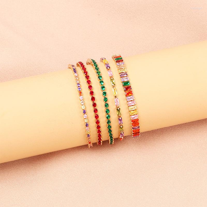 Strand Adjustable Multicolor Tennis Bracelets For Women Ladies Wedding Rainbow Colorful Zircon Charm Bracelet Hand Chain Jewelry
Strand Adjustable Multicolor Tennis Bracelets For Women Ladies Wedding Rainbow Colorful Zircon Charm Bracelet Hand Chain Jewelry