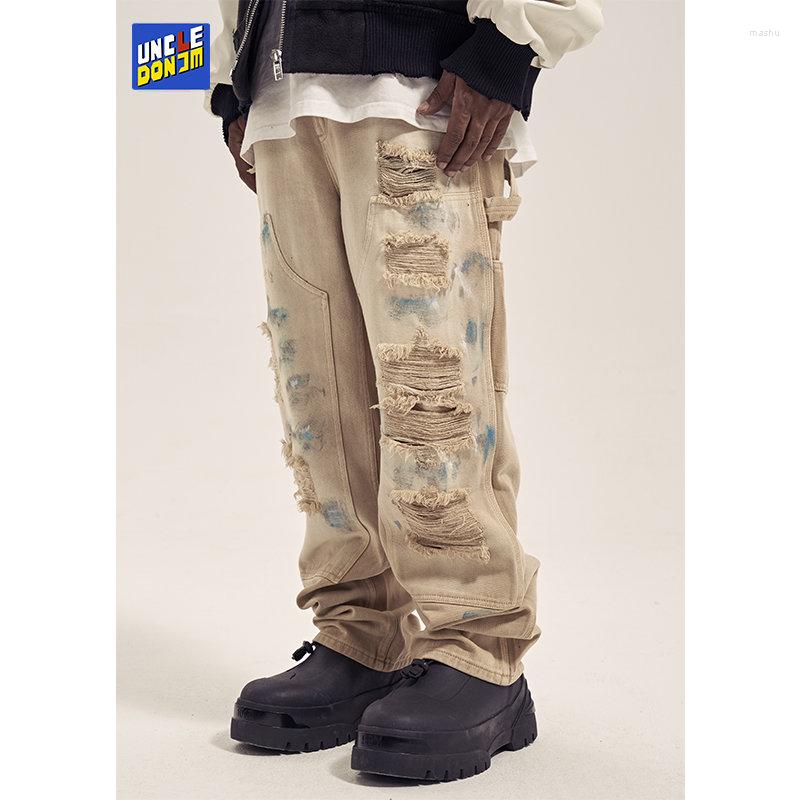 Men's Jeans Washed Vintage Ripped Streetwear Men Graffiti Wide Leg Hip Hop For Distressed Y2k Drop, Khaki
Men's Jeans Washed Vintage Ripped Streetwear Men Graffiti Wide Leg Hip Hop For Distressed Y2k Drop, Khaki