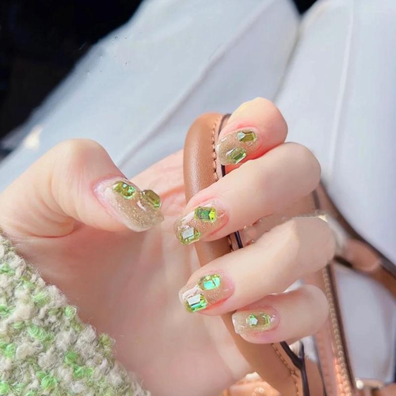 False Nails 24pcs Glitter Clear Green Press On Sweet Wearable Full Cover Short Removable Fake Finished Nail Piece Art, 35
False Nails 24pcs Glitter Clear Green Press On Sweet Wearable Full Cover Short Removable Fake Finished Nail Piece Art, 35