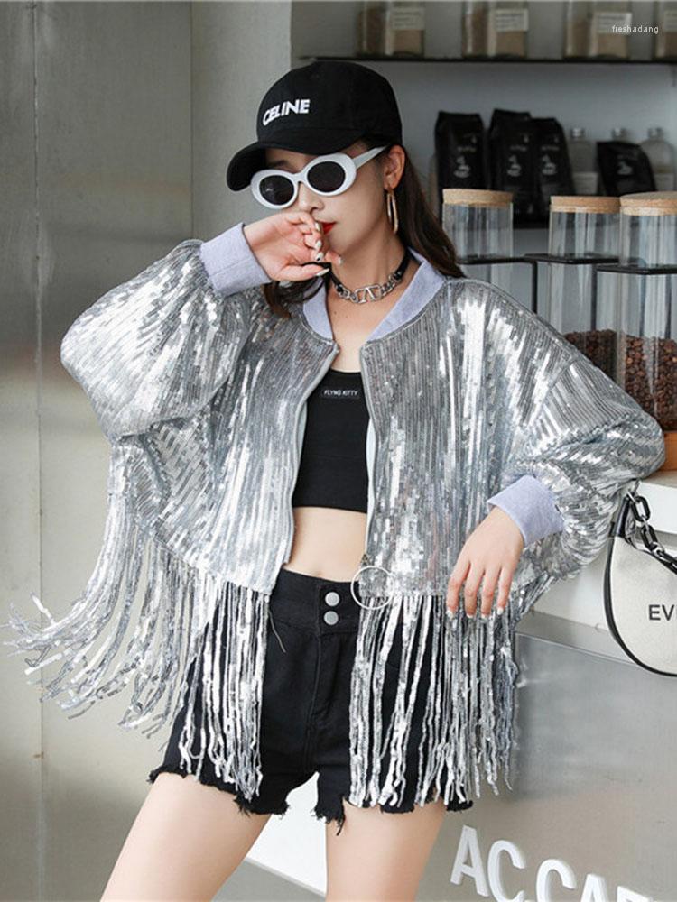 Women's Jackets Women Apring Autumn Thailand Trendy Sequins High Waist Long Sleeve Short Dance Troupe Coat Loose Tassel Top D3639, Black
Women's Jackets Women Apring Autumn Thailand Trendy Sequins High Waist Long Sleeve Short Dance Troupe Coat Loose Tassel Top D3639, Black