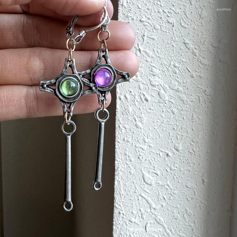 Dangle Earrings 2023 Green Purple Round Stone Handmade Long Vintage Antique Metal Women's Personalized Jewelry
Dangle Earrings 2023 Green Purple Round Stone Handmade Long Vintage Antique Metal Women's Personalized Jewelry